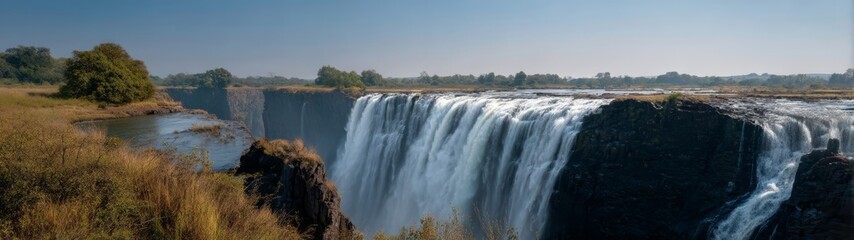 Fototapeta premium Spectacular waterfall victoria falls hdr 360 degrees nature landscape