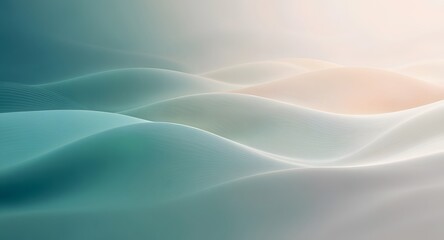Obraz premium Abstract flowing waves of soft pastel colors creating a serene and calming landscape