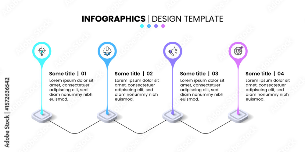 Poster Infographic template. 4 pointers with icons and text