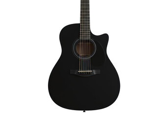 Obraz premium Isolated Sleek Black Acoustic Guitar Musical Instrument
