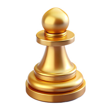 3d golden chess pawn icon