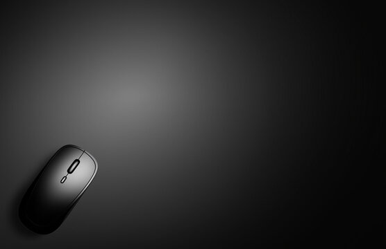 computer mouse on black background