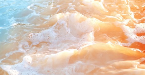 Beach wave closeup pastel colors