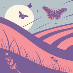 butterflies and flowers