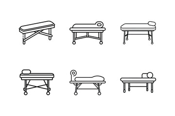 massage table icon line art vector illustration