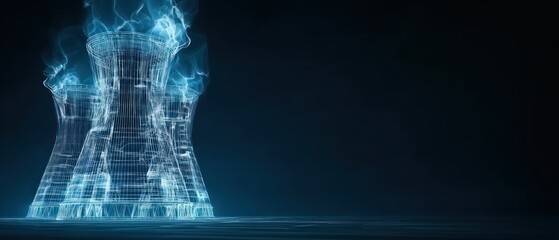 Wireframe cooling towers