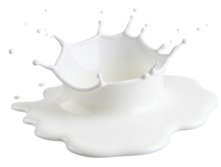  Irregular Spilled Milk Puddle with Drip Trails, Transparent PNG