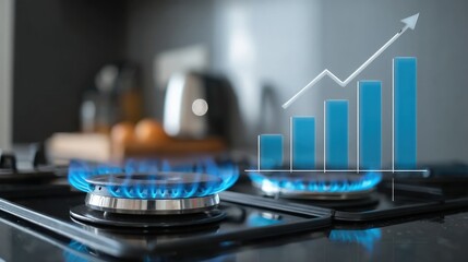 Rising energy costs shown on a gas stove