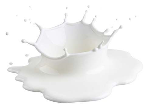  Irregular Spilled Milk Puddle with Drip Trails, Transparent PNG