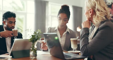 Documents, meeting or lawyers in discussion at office for legal team or court case research. People, corporate or business consultant talking with attorney, advisor or feedback review at law firm - Powered by Adobe