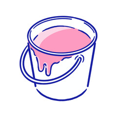 バケツの中に入ったペンキ_パステルレッド