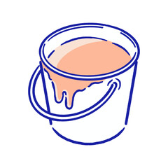 バケツの中に入ったペンキ_パステルオレンジ