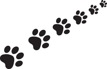 Collection of stylized paw print icons in various colors and styles