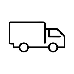 Fototapeta premium Minimalist delivery truck icon on white background