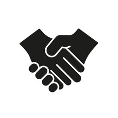 Handshake Agreement Solid Icon. Business Partnership, Collaboration, And Deal Silhouette Symbol. Trust And Networking. Isolated Vector Illustration