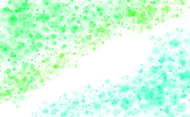 緑のシャボン玉のキラキラしたフレームのイラスト