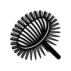Wire Brush Vector Black Silhouette Illustration