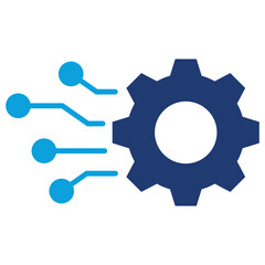 Obraz premium Digitalization Flat Blue Icon