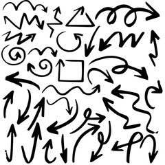  Set di illustrazioni di frecce disegnate a mano con tocco del pennello - illustrazionI