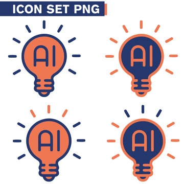 Icone icon di linea di intelligenza artificiale cervello cranio testa uomo macchina androide umanoide illustrazioni cloud 