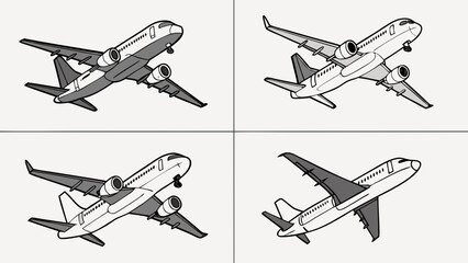 Professional Studio-Quality Airplane Vector Design – Transparent