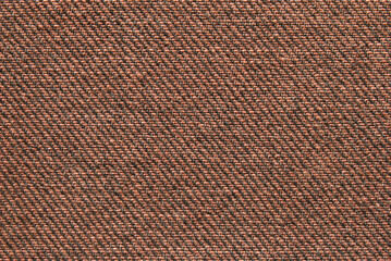 Brown denim cotton twill fabric pattern close up as background