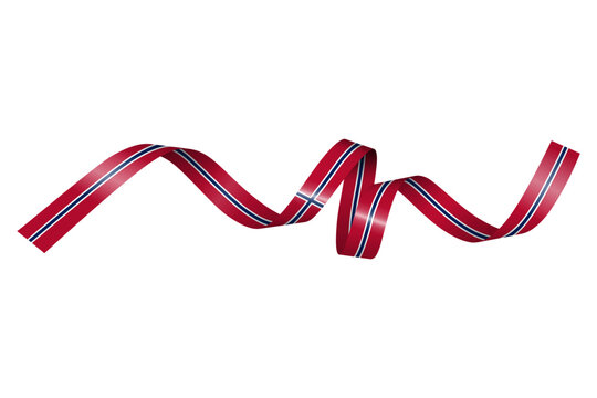 Set of flag ribbon with colors of Norway for independence day celebration decoration