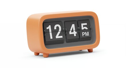 Orange flip clock displaying time
