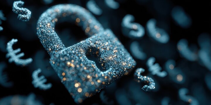 Digital Security Lock with currency sign in background