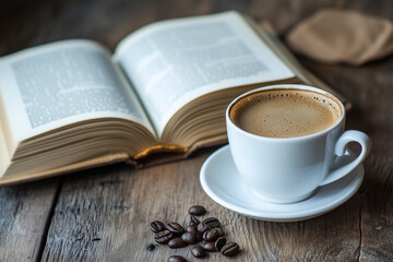 Coffee and a book, generated AI