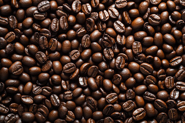Fototapeta premium Coffee bean background, generated AI