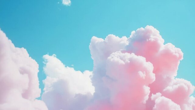 A pink cloud in the blue sky, perfect for weather or nature related themes