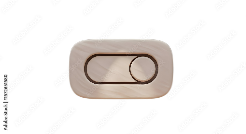 Poster beige toggle switch button on/off design element