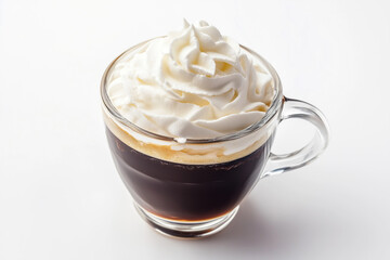 Coffee drink in a cup with cream, generated AI