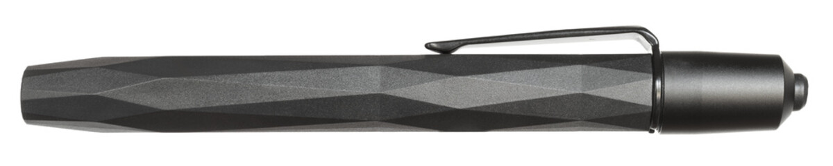 Metal penlight flashlight with a pocket clip