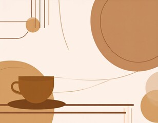 Abstract Minimalist Coffee Cup Design