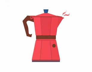 Red Moka Pot Illustration