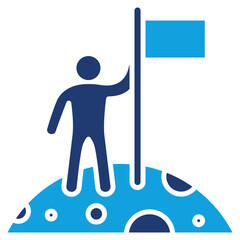 Mission Flat Blue Icon