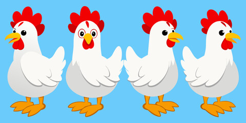 Naklejka premium hen and chicken