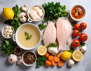 Fresh Fish Fillet Ingredients for Soup