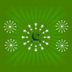 Pakistan independence day design with pattern and background