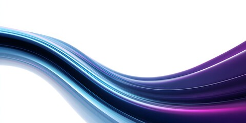 Fototapeta premium Abstract flowing blue and purple wave lines on white background