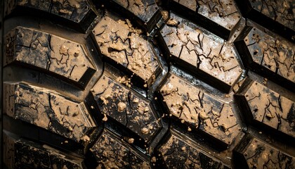 Close Up Of A Muddy Off-Road Tire