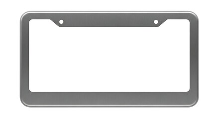 Isolated gray license plate frame on white background