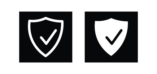 Shield interrogation icons set in black