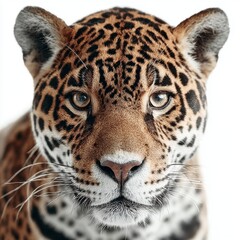 Close-up Portrait of a Jaguar with Intense Gaze and Detailed Fur Pattern