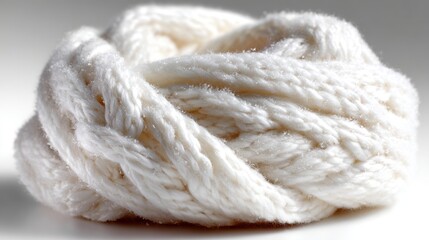 Close-up of a Braided White Rope Knot, Nautical Theme, Maritime Decoration