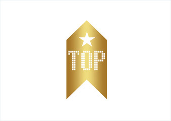top icona in gold style - award, retro style, pixels, computer games