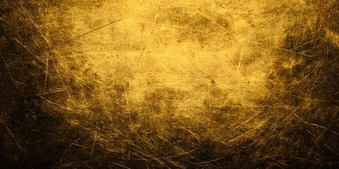 Scratched golden metal texture background with shiny grunge effect