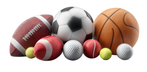 Assorted sports balls (3)